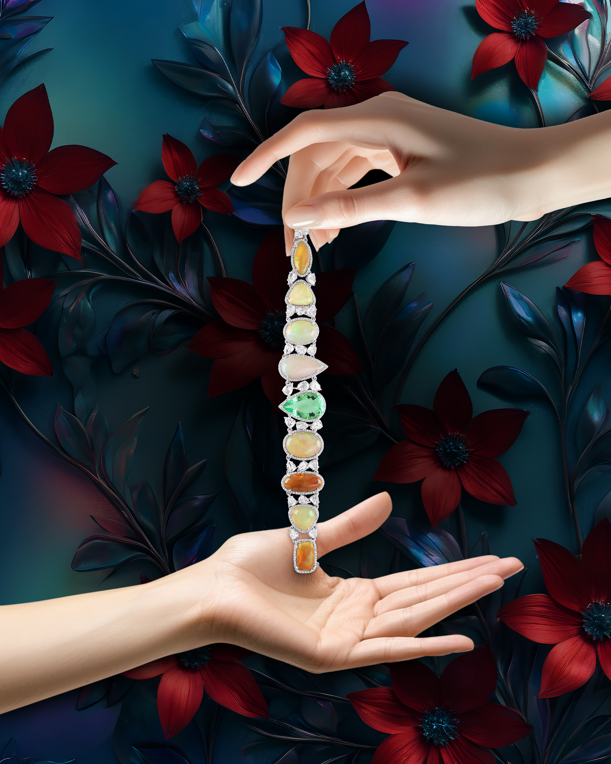 celia fabbri photography high jewellery chatila jewels multicolors gemstones bracelet mermaid